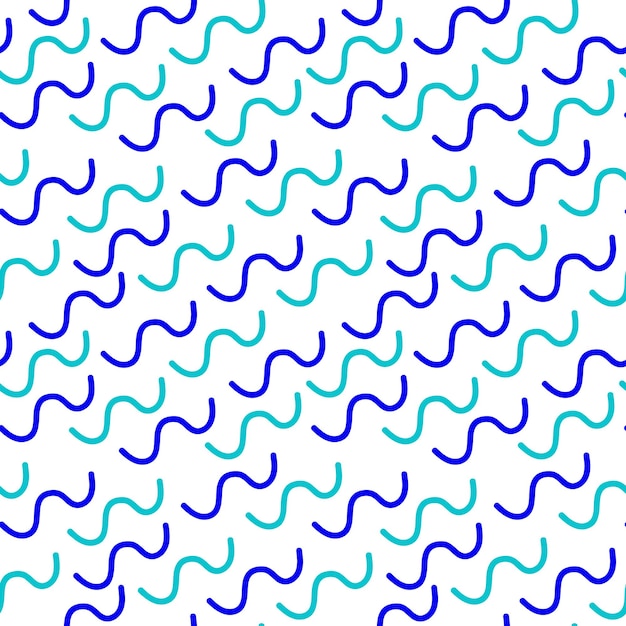 Pattern of waves and squiggles 90s Hand drawn illustration Repeat background for wallpaper