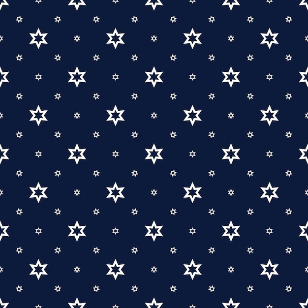 Vector pattern of white stars on blue background