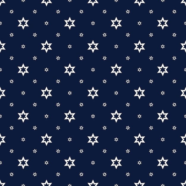 Vector pattern of white stars on blue background