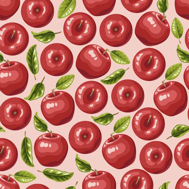 Pattern of whole and lobed red apples