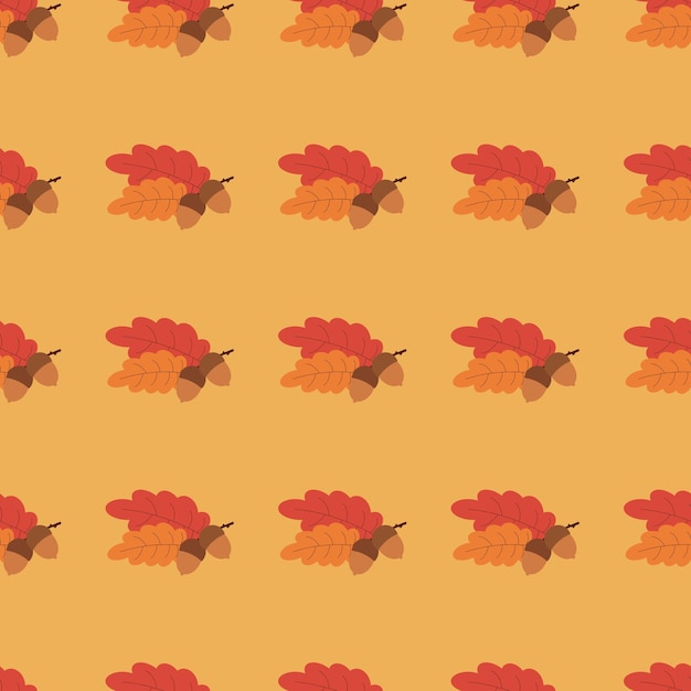 秋をテーマにしたどんぐりこんにちは秋の要素のパターン