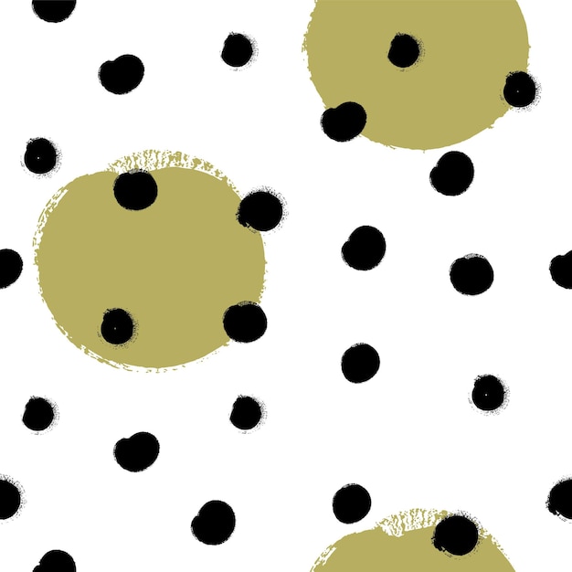 白い背景の黒とベージュの点のパターン 現代のイラスト