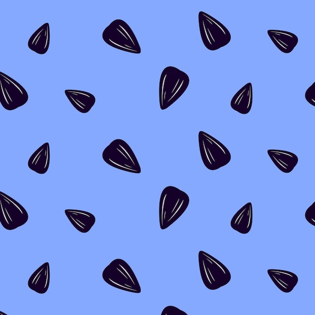 Vector pattern with black sunflower seeds