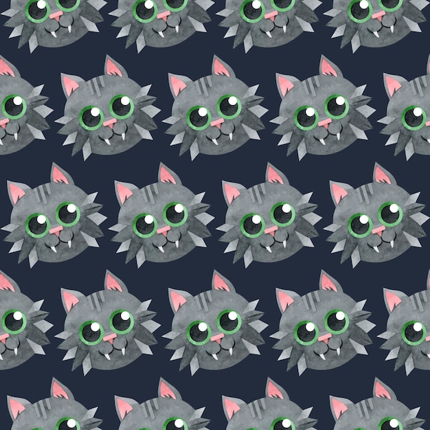 A pattern with a black vampire cat