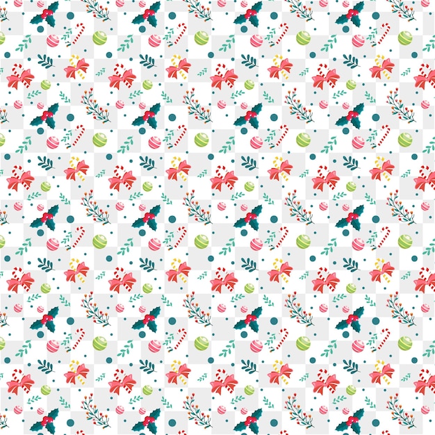 A pattern with a bow and a candy cane