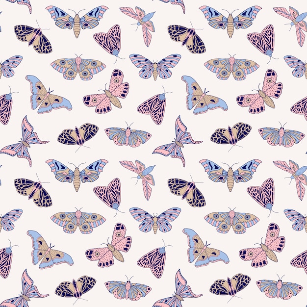 Pattern with butterflies and moths