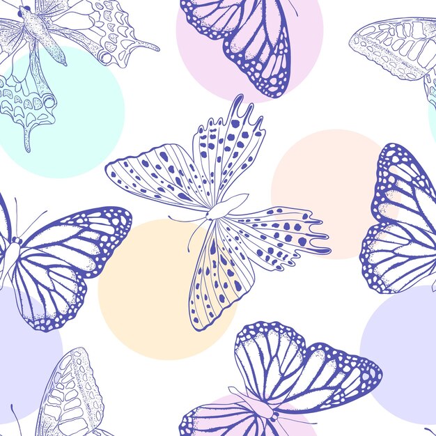 벡터 나비 가 있는 패턴