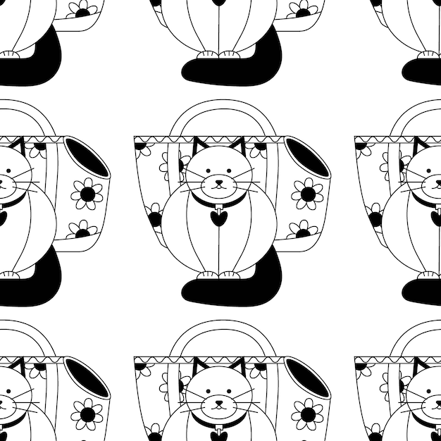 Vector pattern with carrier bag for animals cats dogs pet care