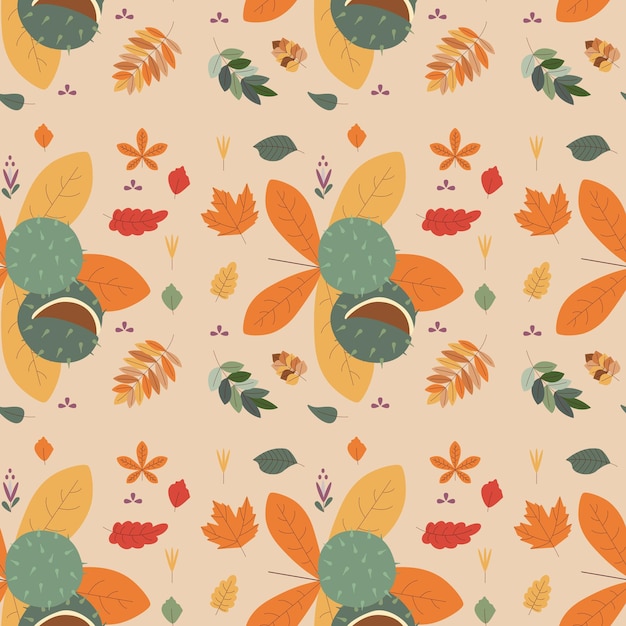 ベクトル 栗の葉の模様こんにちは秋秋をテーマにした要素