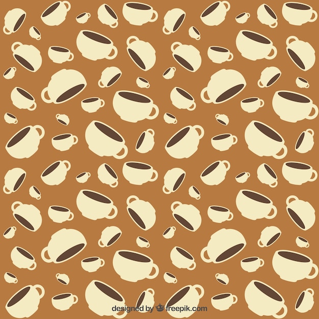 Vector pattern with coffee cups