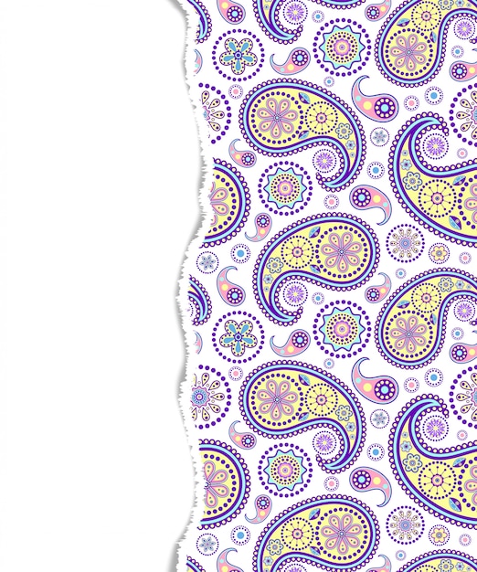 Pattern with colorful abstract paisley