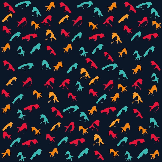 pattern with colorful birds