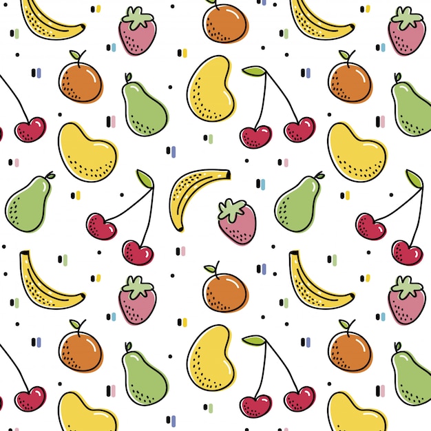 Premium Vector | Pattern with colorful fruits