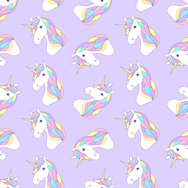 Pattern with colorful unicorns