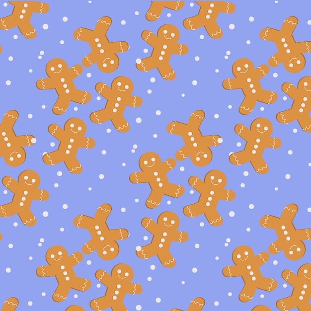 Pattern with cookies Cingerbread man