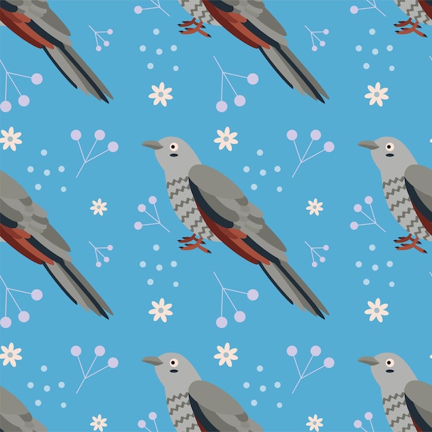 Pattern with cuckoo bird