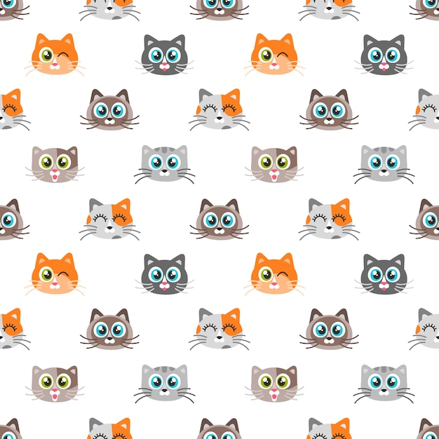 Pattern with cute cats