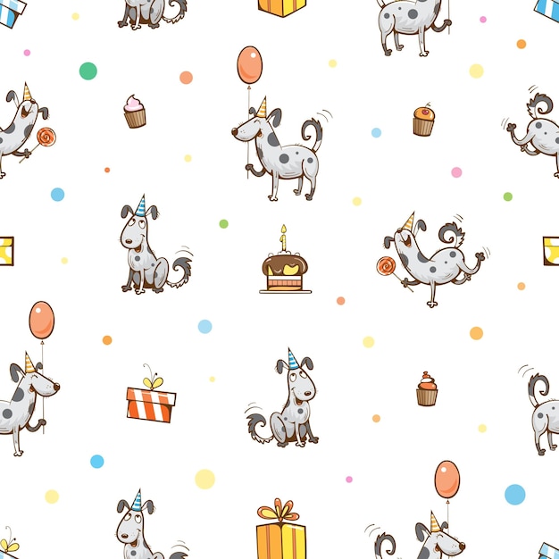 Pattern with dogs