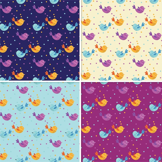 Pattern With Doodle Birds