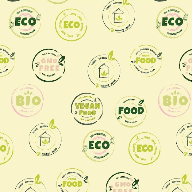 Vector pattern with ecofriendly icons designs for paper fabric and other items