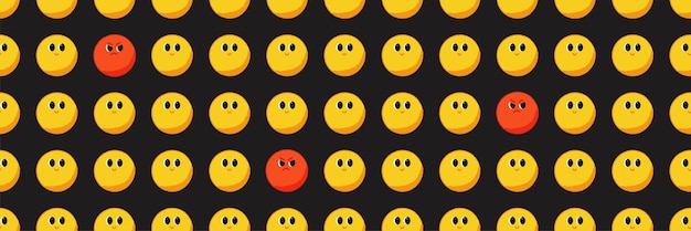 Pattern with emoji. vector cartoon illustration