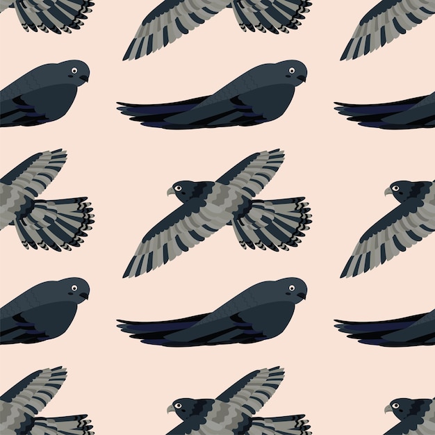 Vector pattern with falcon swift bird