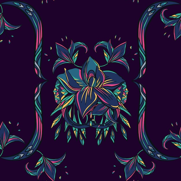 Pattern with fancy flower