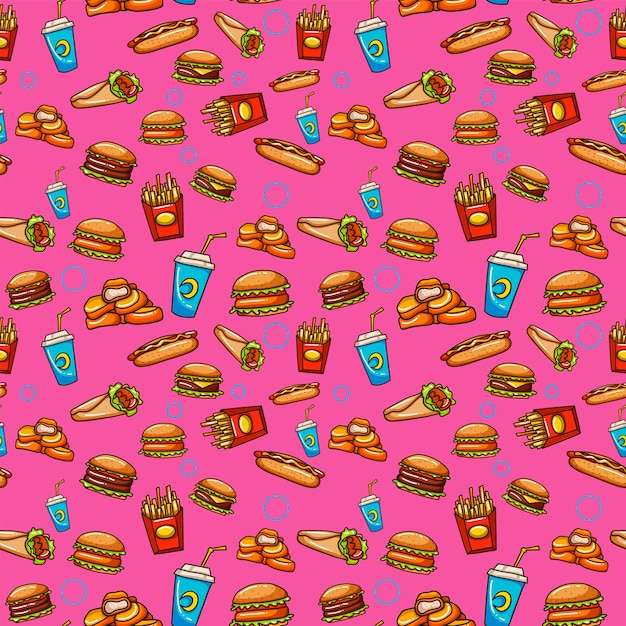 Pattern with fast food