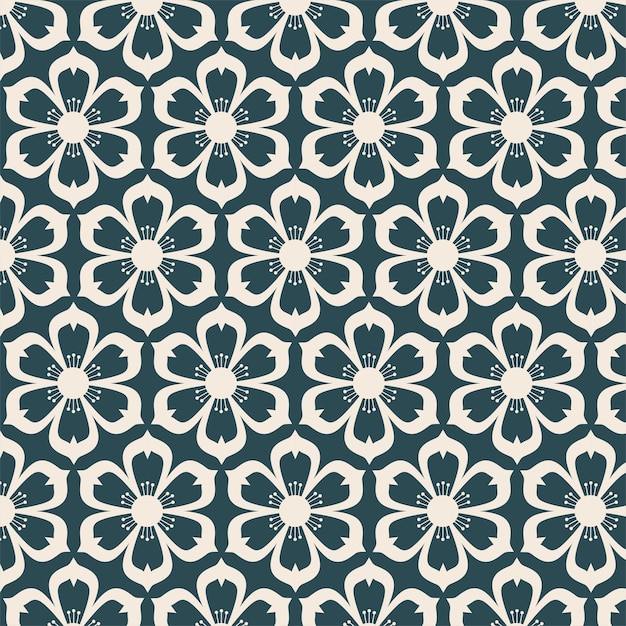 Pattern with floral elements on a dark background