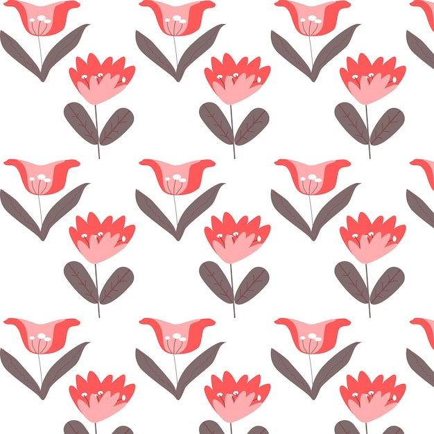 Pattern with flowers bells in folklore style