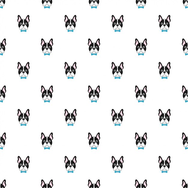 Pattern with french bulldog head