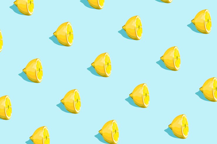 Vector pattern with fresh lemon slices