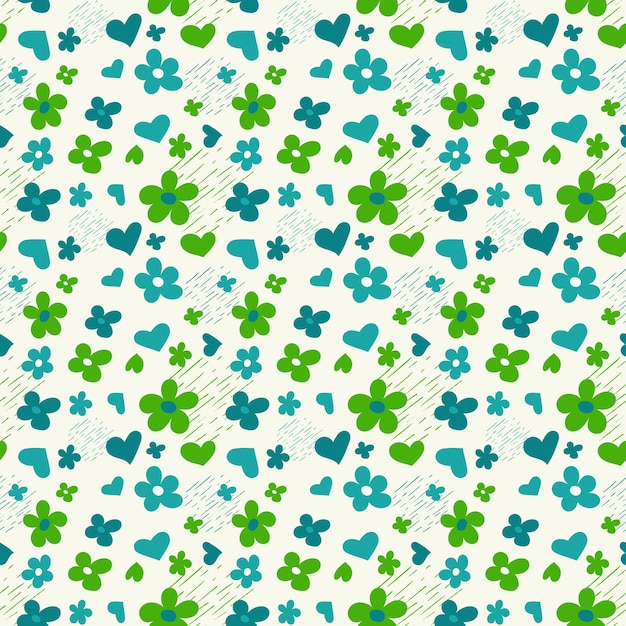 pattern with fruits on a green background