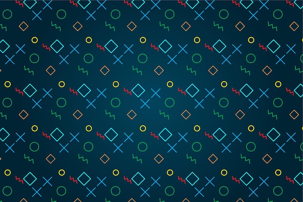 Pattern with geometric elements in blue tones abstract pattern vector background for design