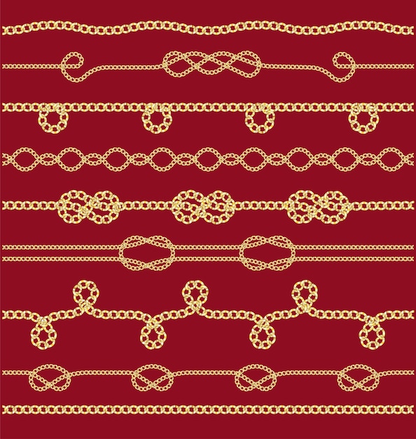 Pattern with gold chains Vector Fabric design Trendy Style