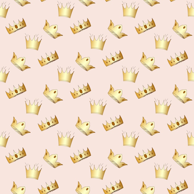Pattern with golden crowns