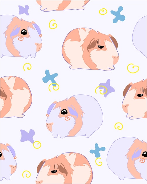 Pattern with guinea pigs