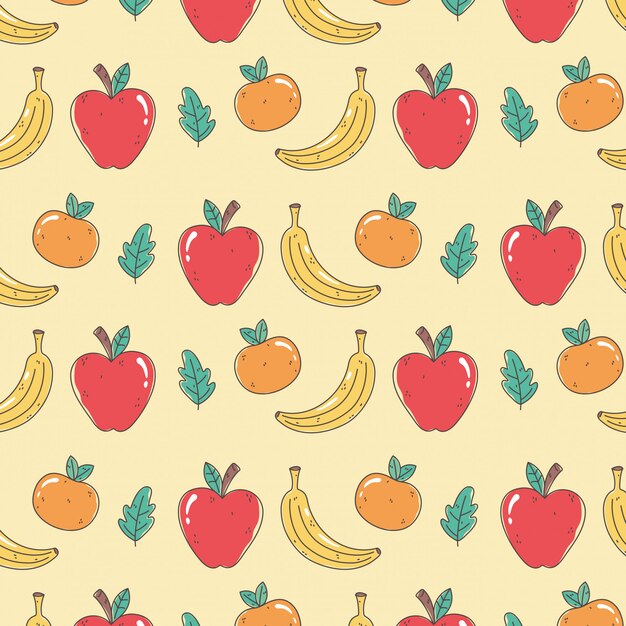 Pattern with healthy food