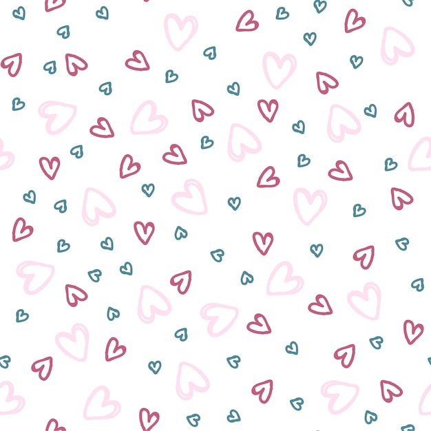 Pattern with hearts cute seamless pattern endless romantic print background