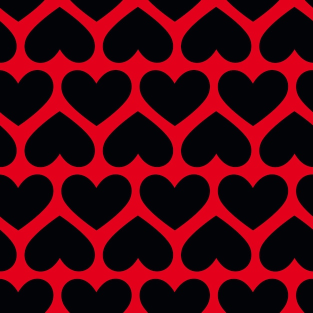 Pattern with hearts on a red background