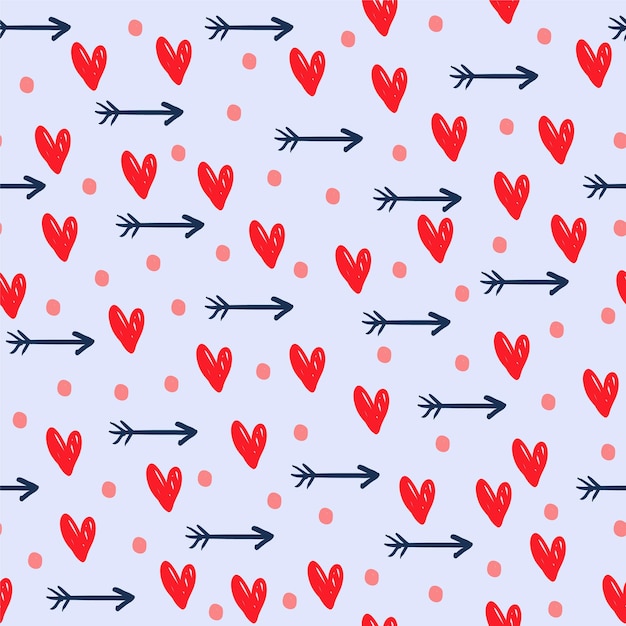 Vector pattern with hearts