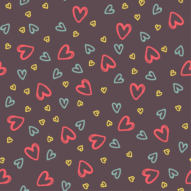 Vector pattern with hearts