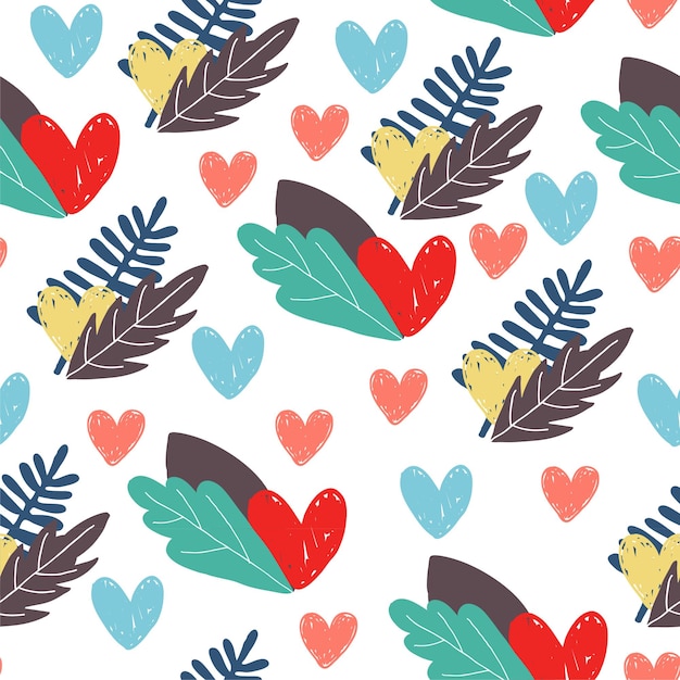 Vector pattern with hearts