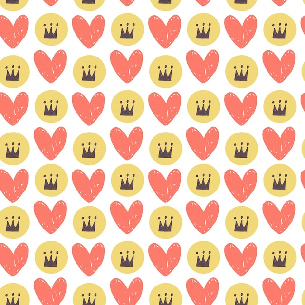 Vector pattern with hearts