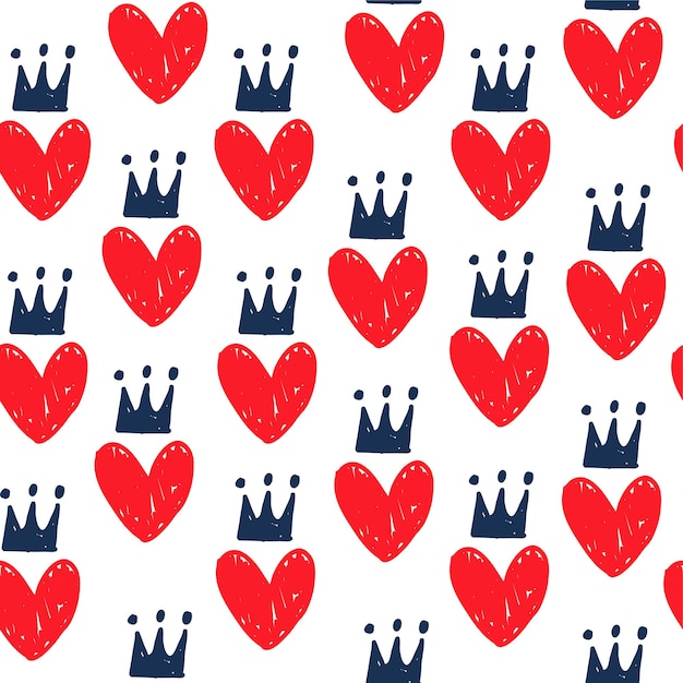 Vector pattern with hearts