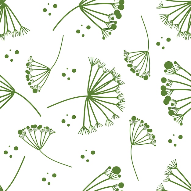 pattern with herbs with dill vector illustration