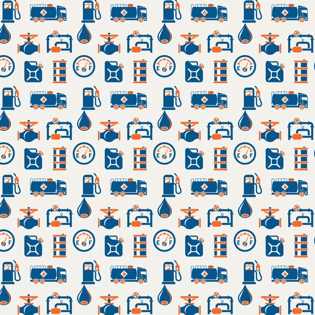 Vector pattern with icons industry production