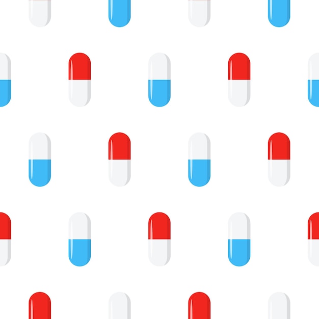 Pattern with the image of tablets and capsules