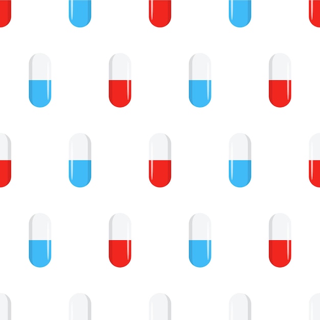 Pattern with the image of tablets and capsules