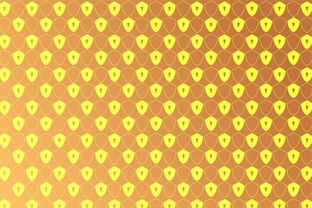 Pattern with key icon preventive meaning in golden yellow tones gradient abstract background for design